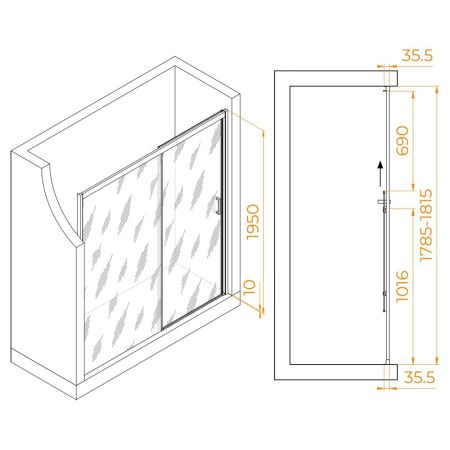 Душевая дверь RGW PA-017 (Прозрачное, 1800), артикул 350801718-11