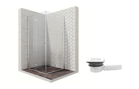 Душевой уголок Ambassador Diamond 12011109-MA1, квадратный, точечный трап, 90х90