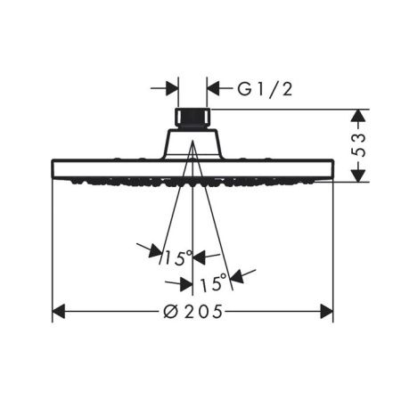 HG Vernis Blend Верхний душ 200 1jet, потолочный, Green, цвет: хром