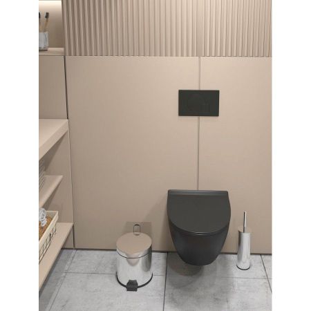 Унитаз подвесной Maretti Elena безободковый с микролифтом, EA10PBM93-560, черный, артикул EA10PBM93-560