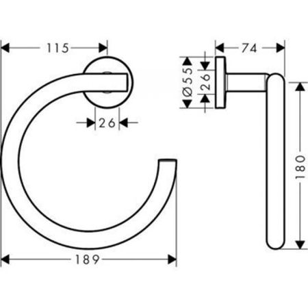 HG Logis Universal Полотенцедержатель - кольцо, цвет: хром, артикул 41724000