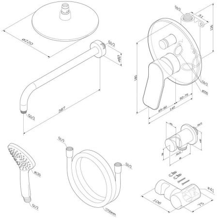 Душевая система AM.PM X-Joy FB85A1RH00 Хром Душевая система AM.PM X-Joy FB85A1RH00 Хром