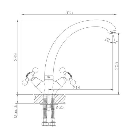 Смеситель для кухни Haiba HB4719-5, сатин