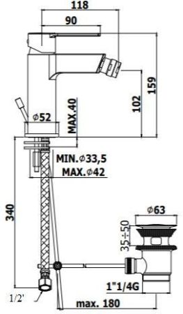 Смеситель для биде Paffoni Ringo RIN135NO черный матовый, артикул RIN135NO