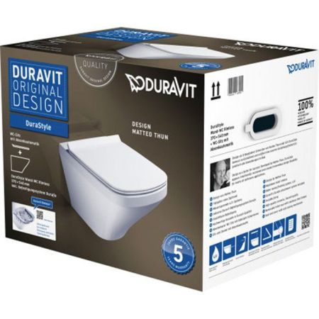DURAVIT DURASTYLE Комплект: подвесной унитаз Rimless 2551090000 370х540 мм.+сиденье с SoftClose 006379 цена с нашего склада), артикул 45510900A1 (255109+006379)