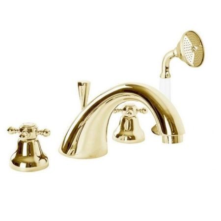 Смеситель на борт ванны Cezares Golf GOLF-BVD-03/24 Золото 24 карат