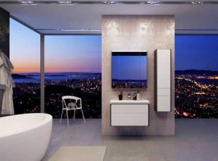 Зеркальный шкаф Roca Ronda 60 ZRU9302968 с подсветкой Белый глянец Антрацит, артикул ZRU9302968