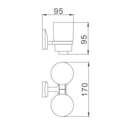 Стакан для ванной комнаты двойной Haiba HB1608, хром