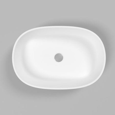 Умывальник WHITECROSS Opal 56x38 (белый мат) иск. камень, артикул 0709.056038.200