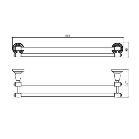 Полотенцедержатель Savol S-606648C, бронза, артикул S-606648C