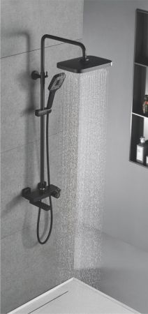 Душевая система с термостатом Rose R1896H, черный