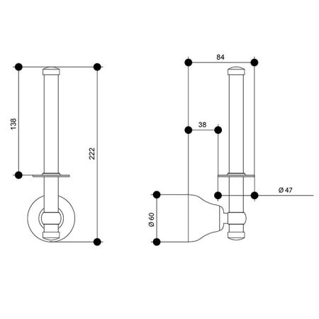 Bongio Axel Держатель для туалетной бумаги, 85х220 мм, цвет хром