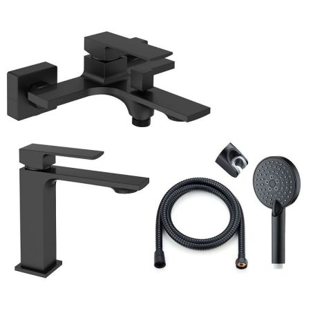 Комплект смесителей Orange Lutz M04-311b Черный матовый