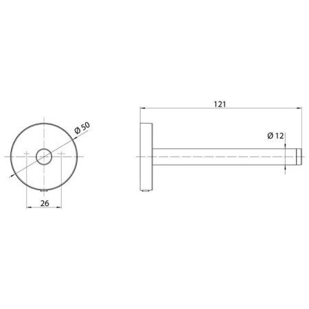 Emco Round Запасной держатель т/б, горизонтальный, цвет хром