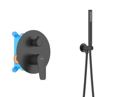 Set 3 в 1 душевой комплект AQUATEK, матовый черный AQ1172MB БЕТТА, артикул AQ1172MB