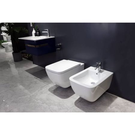 Унитаз подвесной SMARTFLOW VIGENTE безободковый с микролифтом SMF811-WH, белый, артикул SMF811-WH