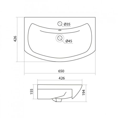 Раковина Santek Балтика 65, артикул 1WH207775