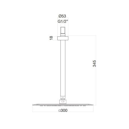 Верхний душ ультратонкий с кронштейном Fiore 30CR8661, хром, артикул 30CR8661