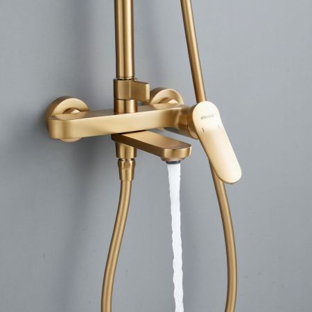 Душевая система Shevanik S4336G, золотой сатин, артикул S4336G