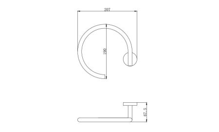 Полотенцедержатель кольцо AQUATEK, матовый черный AQ4012MB ВЕГА, артикул AQ4012MB