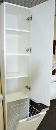 Шкаф пенал Bellezza Лагуна 35 R 4622107081018 с бельевой корзиной R Белый, артикул 4622107081018