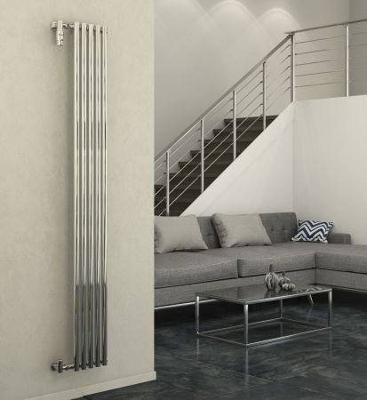 Отопительный радиатор ЭСТЕТ-0 н/ж 1800х90 / 2 сек (МУАР Темный Титан), артикул 15-0331-1802