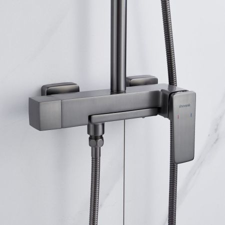 Душевая система Shevanik S8936T, оружейная сталь, артикул S8936T