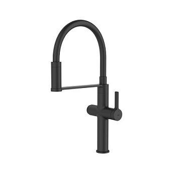 Смеситель для кухни с каналом для фильтрованной воды и гибким изливом IDDIS Ikon черный матовый (IKNBLFFi05)