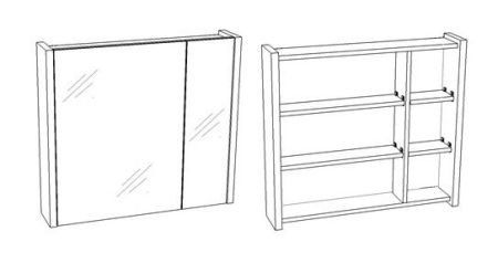 Зеркало-шкаф "Верона 75" универсальное, антик, артикул SD-00000286