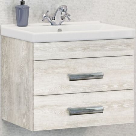 Тумба с раковиной Comforty Никосия 60 4138879 подвесная Дуб белый Тумба с раковиной Comforty Никосия 60 4138879 подвесная Дуб белый