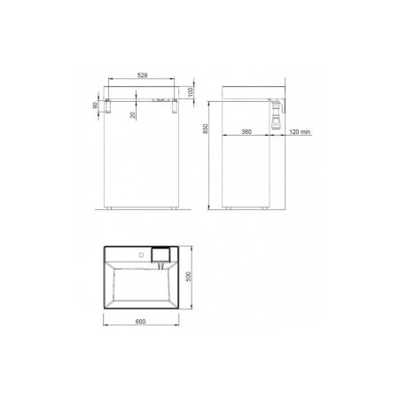 Раковина над стиральной машиной Maretti KA13SM12-844, белая, артикул KA13SM12-844