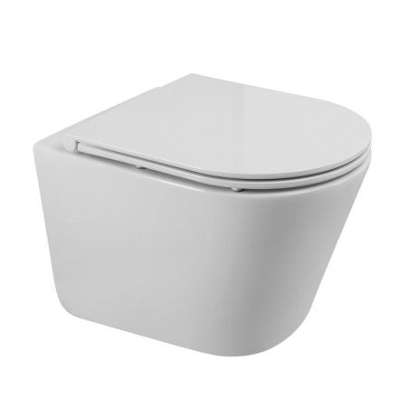 Унитаз подвесной безободковый со смывом TORNADO BelBagno FLAY-TOR, артикул BB053CH-TOR-FC