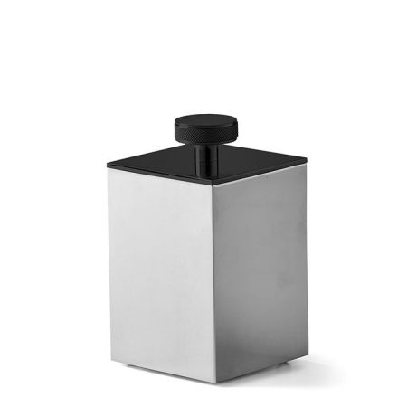 3SC Metal Quadra Баночка универсальная, 7х7хh12см, с крышкой, настольная,цвет: черный матовый, артикул ME49ANO