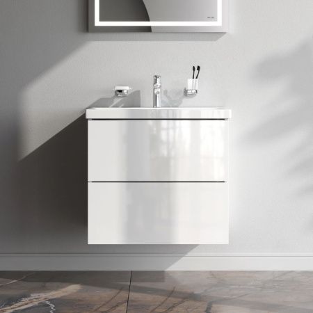 M90FHX06022WG GEM, База под раковину, подвесная, 60 см, 2 ящика push-to-open, цвет: белый, глянец M90FHX06022WG GEM, База под раковину, подвесная, 60 см, 2 ящика push-to-open, цвет: белый, глянец