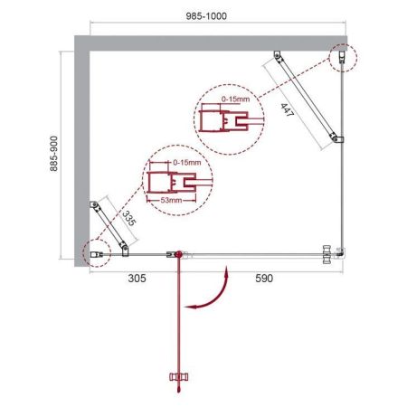 Душевой уголок BelBagno ETNA-AH-12-100/90-C-Cr, артикул ETNA-AH-12-100/90-C-Cr