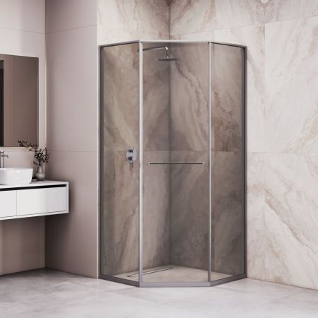 Душевой уголок RGW SV-82Gr "L" (Тонированное, 1000x1000)