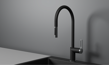 Смеситель для кухни GRANULA с выдвижным изливом (8172, ЧЕРНЫЙ)