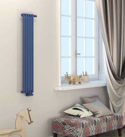 Отопительный радиатор ЭСТЕТ-1 н/ж EU50 правый 1200х135 / 3 сек (Матовый ЧЁРНЫЙ)