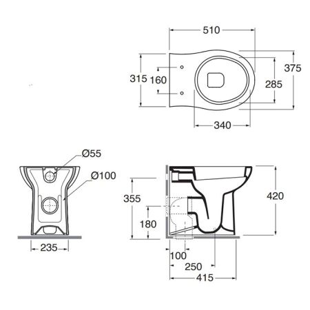 AZZURRA FAST Сиденье для  унитаза soft-close, цвет белый, артикул FAS 1800/F bi