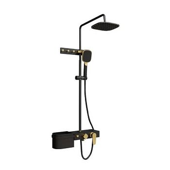 Душевая система Fixsen SLOT FX-9300B, черная+золото