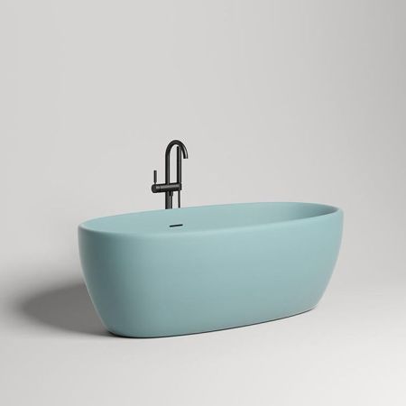 Salini LUCE Ванна отдельностоящая 1700х850х580мм, донный клапан "Up&Down", сифон,  слив-перелив, мат-л: S-stone -матовый;, RAL6034. Фурнитура: RAL6034, артикул 100121MRF RAL6034