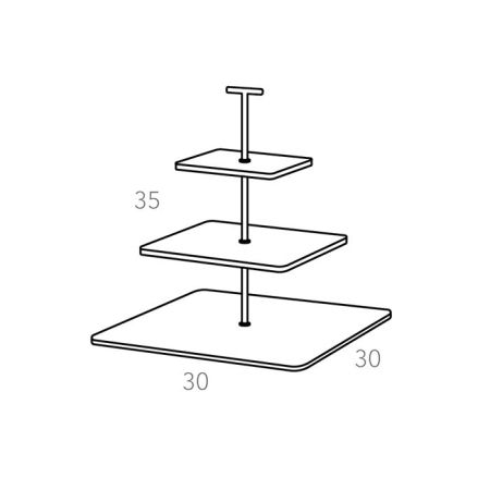 ADJ Сервировочная стойка, 30x30xH35 см.,ручка "Т", цвет: устричный, фурнитура золото, артикул 0092T.02.O