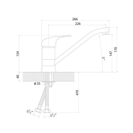 Смеситель для кухни Florentina ГАММА 313.05L.1123.302, антрацит