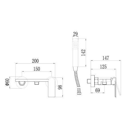 Гигиенический душ со смесителем Savol S-FXQ012A, хром, артикул S-FXQ012A