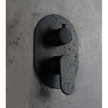 AQG Beta, встраиваемый смеситель для душа на 2 выхода, с дивертером, цвет черный матовый, артикул 01BET351NG