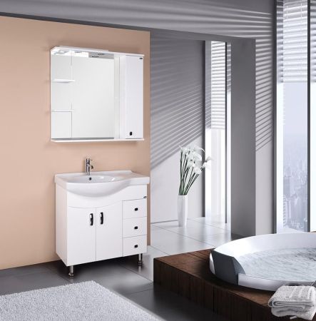 Тумба Onika Эльбрус 82 напольная, белая, крыло справа (ум. Коралл 82), артикул 108202