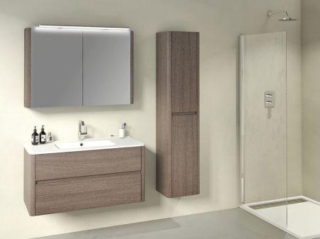 Комплект мебели IBX Asun, 1000 мм, без ручек, цвет белый глянцевый лак, артикул ASUN1000WH/BLANCOG