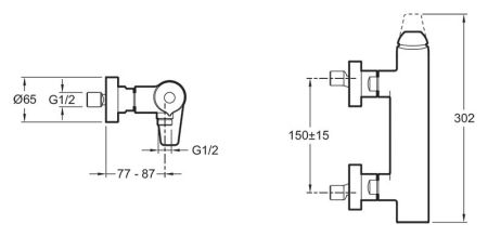 Смеситель для душа  JACOB DELAFON AVID E97368-CP (хром, L-87,7), шт, артикул E97368-CP