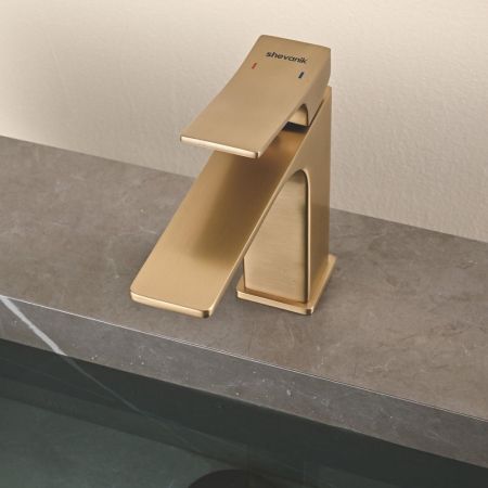 Смеситель для раковины Shevanik S6101G, золотой сатин