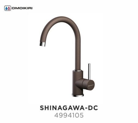 Смеситель для кухни, OMOIKIRI, Shinagawa, тип открывания воды-однорычажный, тип регулирования воды-керамический картридж, монтаж-на раковину/столешницу, отверстия для монтажа-1, высота, мм-327, вынос излива, мм-182, тип излива-поворотный, тип подводки-гиб